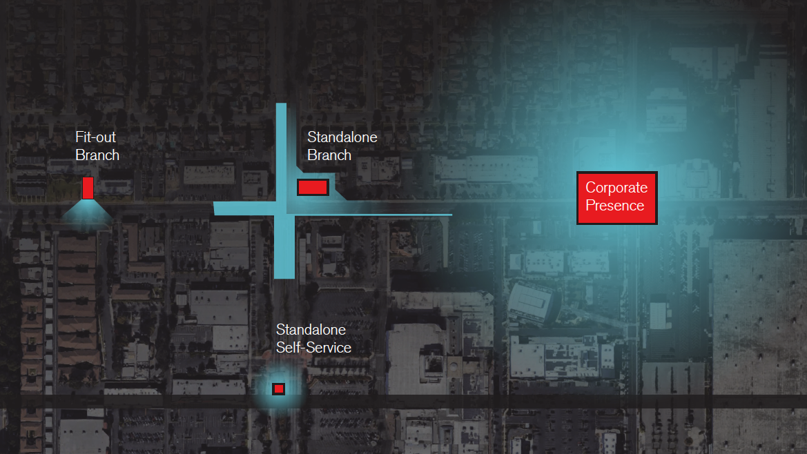 Map rightsizing bank branch locations after M&A
