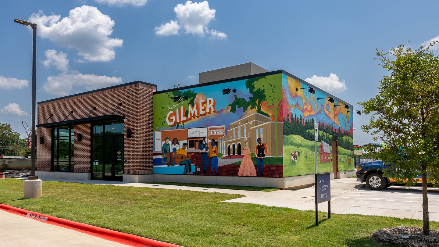 Credit Union of Texas Gilmer community mural