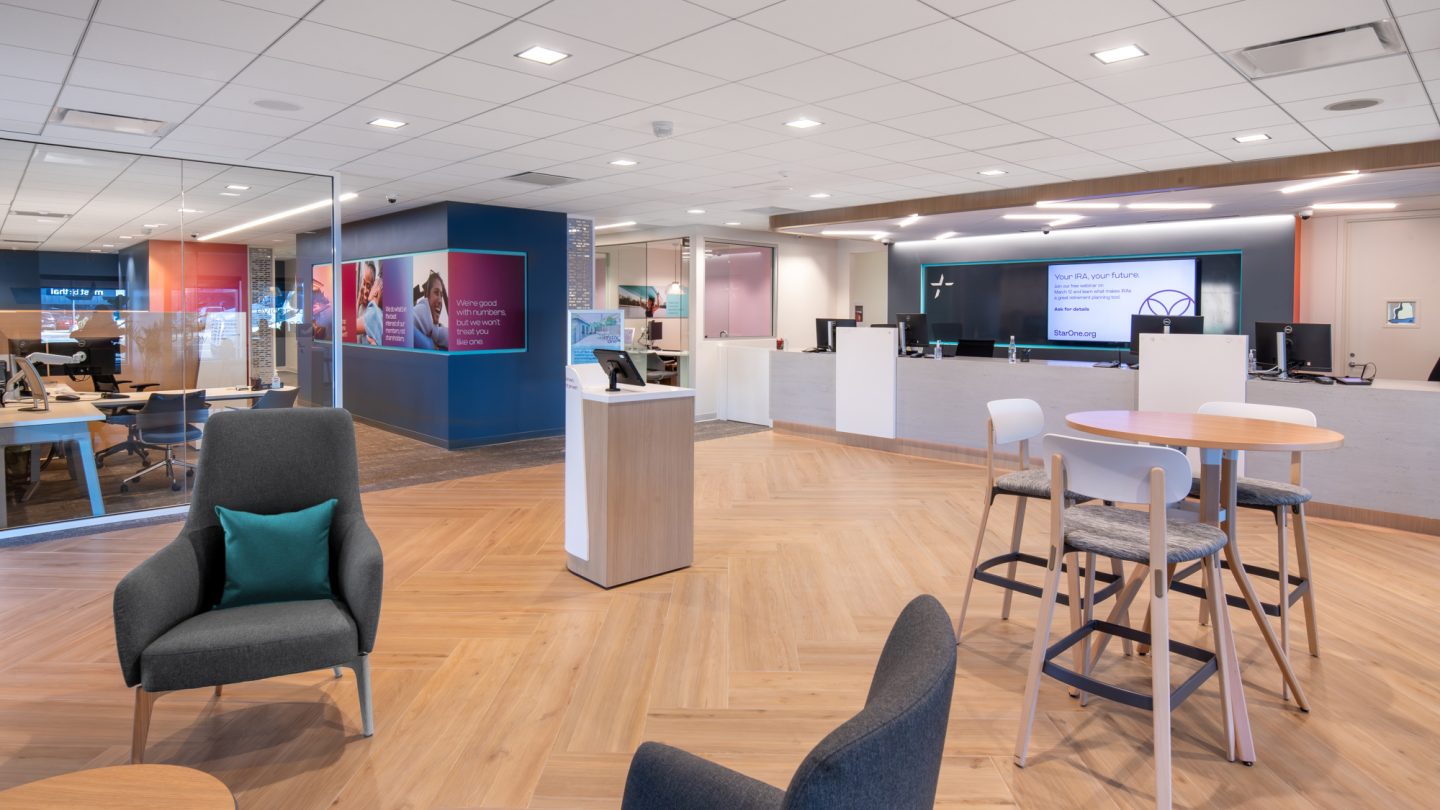 star one credit union lobby branch redesign