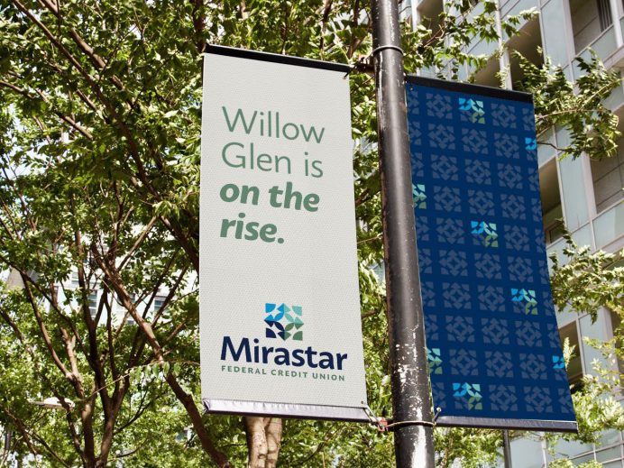 Mirastar federal credit union pole sign