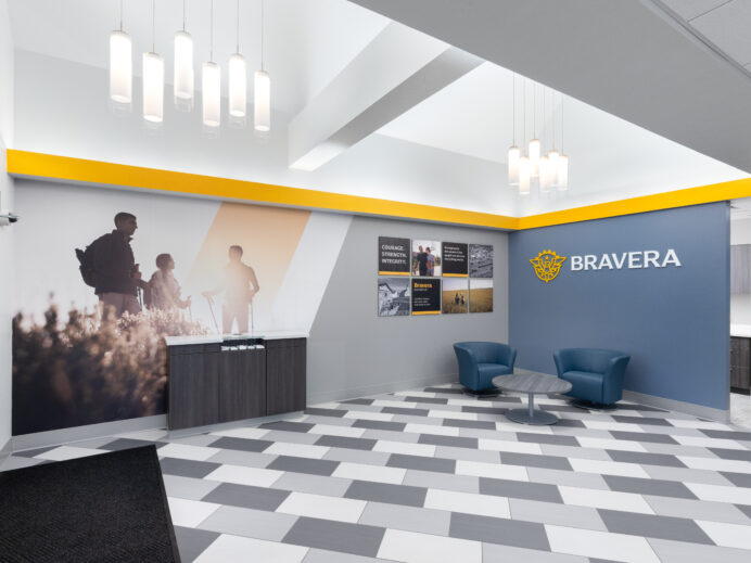 Interior look at Bravera and their use of their new branding