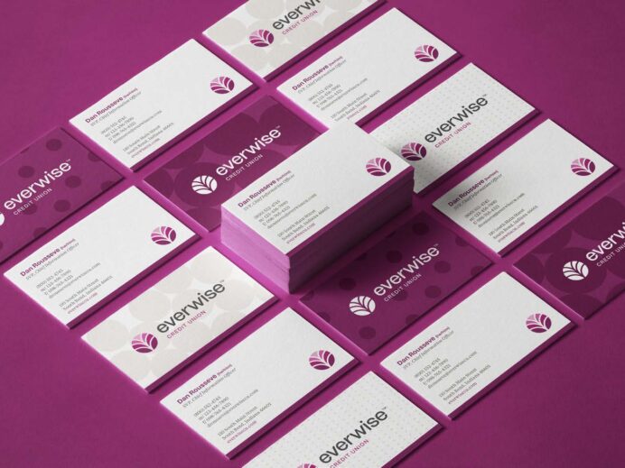Everwise Credit Union business card mockups