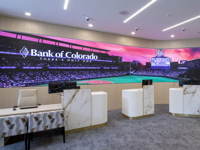 Environmental graphics inside bank of colorado branch