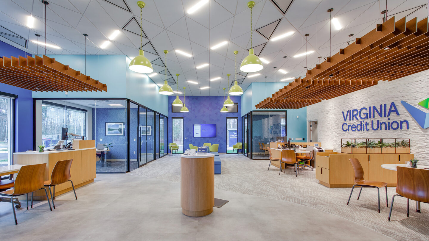 Virginia Credit Union branch design construction interior