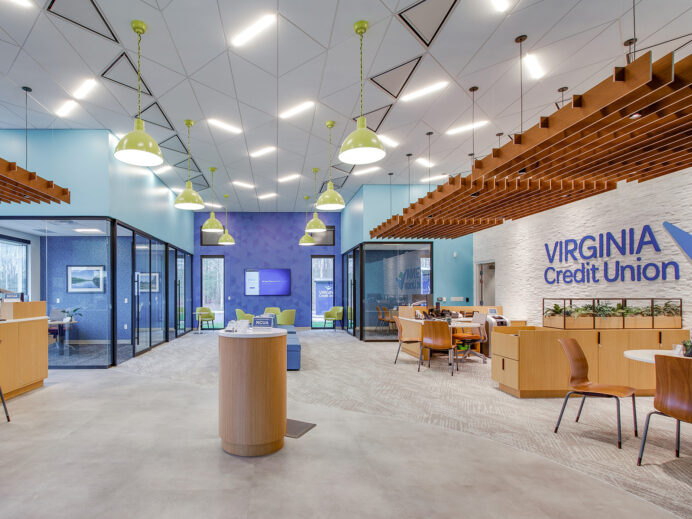 Virginia Credit Union branch design construction interior